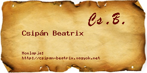 Csipán Beatrix névjegykártya